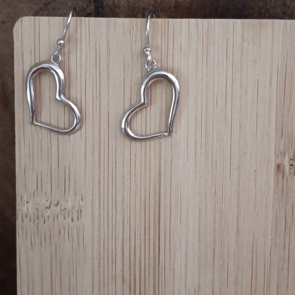 Delicate Heart Dangle French Wire Earrings - Picture 8 of 8